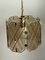 Vintage Italian Brass & White and Smoked Glass Ceiling Lamp from Giemme, 1970s, Image 3