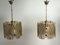 Vintage Italian Brass & White and Smoked Glass Ceiling Lamp from Giemme, 1970s 10