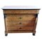 French Louis XVIII Style Chest of Drawers in Walnut with Carrara Marble Top, Image 1