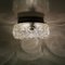 Portuguese Round Clear Bubble Glass Flush Mount Ceiling Lamp, 1960s 2