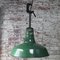 Grün emaillierte amerikanische industrielle Vintage Fabriklampe von Wheeler 6