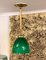 Italian Green Glass and Brass Pendant in the Style of Stilnovo, 1950s 2