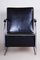 Black Leather Armchair from Mucke-Melder, Czechia, 1930s 2
