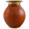 Vase aus Crackle Porzellan mit Gold & Orange Dekoration von Royal Copenhagen 1
