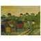 Svend Aage Tauscher, Oil on Canvas, Modernist Landscape with Houses 2