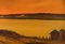 Poul Hansen, Landschaft mit Sonnenuntergang, Dänemark, Öl auf Leinwand 4
