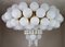 XXL Hotel Chandelier with Brass Fixture & Hand-Blowed Frosted Glass Globes, Image 2