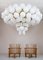 XXL Hotel Chandelier with Brass Fixture & Hand-Blowed Frosted Glass Globes, Image 3