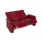 Rote Himolla Leder Zwei-Sitzer Couch mit Relax-Funktion 3