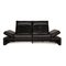 Schwarzes Mondo Leder Drei-Sitzer Sofa mit Entspannungsfunktion 1