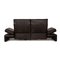 Black Mondo Leather Three-Seater Couch with Relaxation Function 14