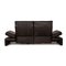 Schwarzes Mondo Leder Drei-Sitzer Sofa mit Entspannungsfunktion 14