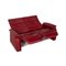 Red Himolla Leather Sofa Set, Set of 2 5