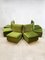 Mid-Century Modular Sofa in Forest Green, Set of 8 1
