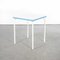 French Blue and White Square Metal Garden Table, 1950s, Image 1