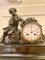 Reloj de repisa francés victoriano antiguo de bronce y mármol, Imagen 2