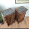 Antique Italian Walnut Marquetry Portoro Marble Night Stands, Set of 2 4