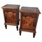 Italian Walnut Burl and Portoro Marble Nightstands, 1930s, Set of 2, Image 1