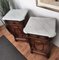 Antique Italian Walnut Burl and White Marble Night Stands, Set of 2 3