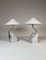 Mid-Century Marble and Steel Table Lamps from Bergboms, 1970s, Sweden, Set of 2 2