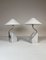 Mid-Century Marble and Steel Table Lamps from Bergboms, 1970s, Sweden, Set of 2, Image 2