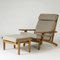 Fauteuil et Repose-Pieds par Hans J. Wegner pour Getama, Set de 2 1