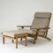 Lounge Chair and Footstool by Hans J. Wegner for Getama, Set of 2 1
