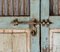 French Decorative Solid Teak & Mesh Chateau Doors with Original Ironmongery, Set of 2, Image 9