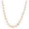 20th Century Diamond Falling Cultured Pearl Necklace in 18 Karat Yellow Gold 1