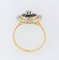 Französischer Achteckiger Art Deco Stil Saphir und Diamanten Ring aus 18 Karat Gelbgold 10