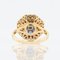 Französischer Achteckiger Art Deco Stil Saphir und Diamanten Ring aus 18 Karat Gelbgold 11