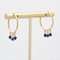 Boucles d'Oreilles Modernes en Perles de Verre Bleues et Or Jaune 18 Carats 4