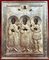 Antikes russisches Bild der Heiligen Antonius, John und Eustathius in einem silbernen Rahmen 16