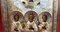 Antikes russisches Bild der Heiligen Antonius, John und Eustathius in einem silbernen Rahmen 15