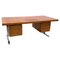 Italienischer Mid-Century Modern Schreibtisch mit Schubladen aus Holz & Chrom, 1970er 1