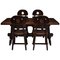 Brutalist Modern Stained Oak Dining Set, Set of 5 1