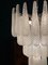 Lámpara de araña italiana de cristal de Murano con 52 pétalos de vidrio, años 70, Imagen 6