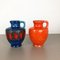 Multi-Colored Fat Lava Op Art Pottery Vase from Bay Ceramics, Germany, Set of 2 3