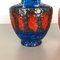 Multi-Colored Fat Lava Op Art Pottery Vase from Bay Ceramics, Germany, Set of 2, Image 9