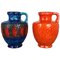 Multi-Colored Fat Lava Op Art Pottery Vase from Bay Ceramics, Germany, Set of 2 1