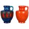 Multi-Colored Fat Lava Op Art Pottery Vase from Bay Ceramics, Germany, Set of 2, Image 1