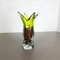 Large Vintage Green Brown Hand Blown Crystal Glass Vase from Joska, Germany, 1970s 2