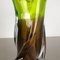 Large Vintage Green Brown Hand Blown Crystal Glass Vase from Joska, Germany, 1970s 4