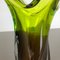 Large Vintage Green Brown Hand Blown Crystal Glass Vase from Joska, Germany, 1970s 8