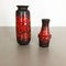 Multi-Colored Pottery Fat Lava Vases from Scheurich, Germany, 1970s, Set of 2, Image 2