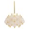 Large Frosted Glass and Brass Chandelier from Kinkeldey, Germany, 1970s, Image 1