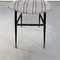Italienische Mid-Century Stühle aus schwarzem Metall & gestreiftem Stoff, 1950er, 5er Set 8