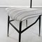 Italienische Mid-Century Stühle aus schwarzem Metall & gestreiftem Stoff, 1950er, 5er Set 6