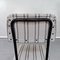 Italienische Mid-Century Stühle aus schwarzem Metall & gestreiftem Stoff, 1950er, 5er Set 15