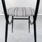 Italienische Mid-Century Stühle aus schwarzem Metall & gestreiftem Stoff, 1950er, 5er Set 12